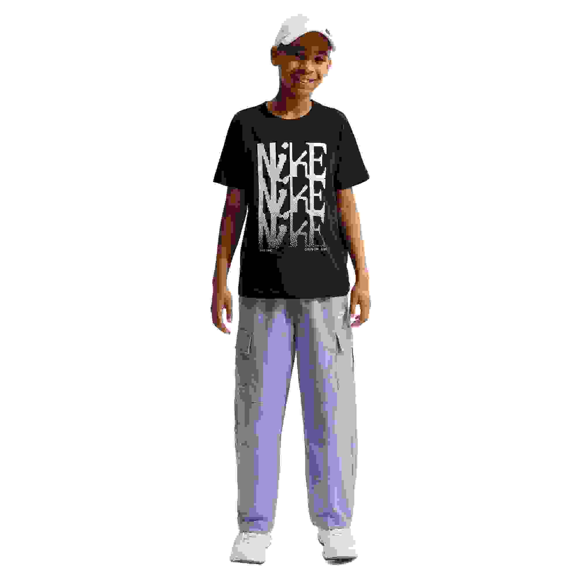 Nike Script Big Boys' Black Tee